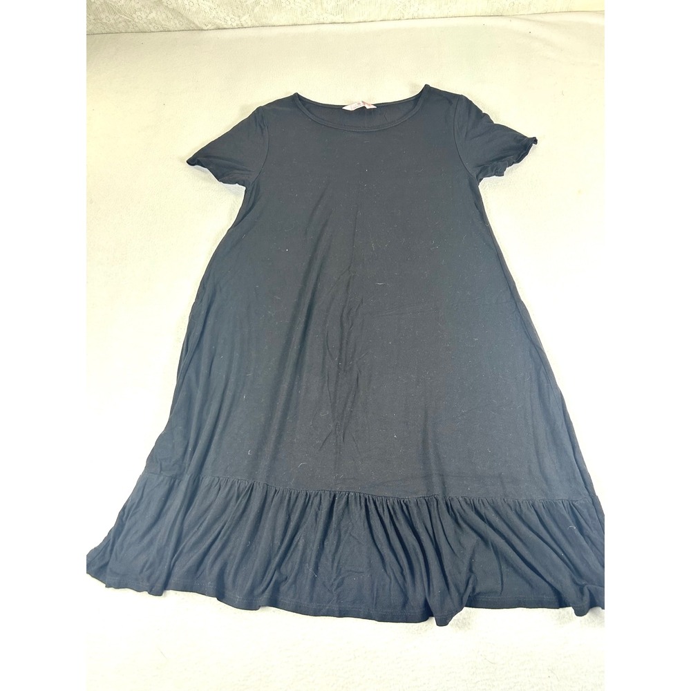 SJS T-Shirt Dress Women S Black Basic
